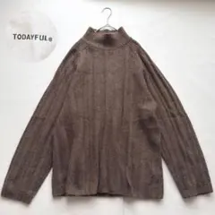 TODAYFUL モヘア ウール ハイネック ブラウン F 日本製 こげ茶のサムネイル