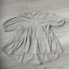 petit main ティアードチュニック 130 グレーベージュ