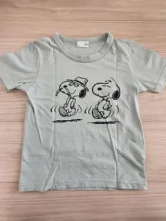 b.ROOM ビールーム スヌーピー Tシャツ 110 くすみグリーン