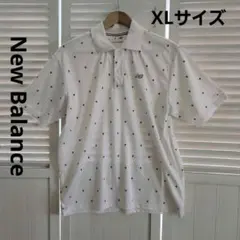 New Balance ゴルフ ポロシャツ ホワイト 総柄 XLサイズのサムネイル