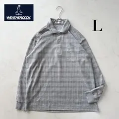 WEATHERCOCK 長袖ポロ L グレー チェック