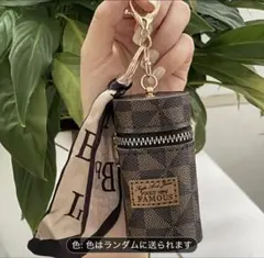 チェック柄スカーフ付きキーホルダー