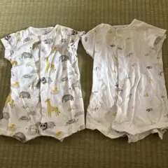 next baby 動物柄ロンパース2枚セット　60