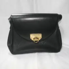 NINA RICCI ブラックレザー ショルダーバッグ
