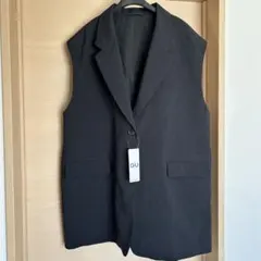 GU ブラック 3XL　4L　オーバーサイズテーラードベスト ジレ　未使用　美品