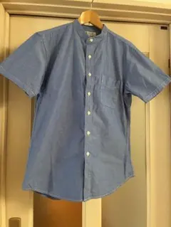 半袖シャツ　スタンドカラーネック　メンズシャツ