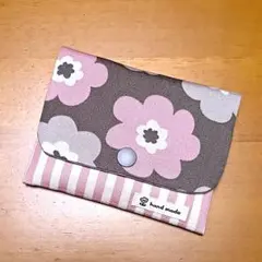 ハンドメイド　ポケットティッシュケース ＊内ポケット　プラスチックホック付き＊