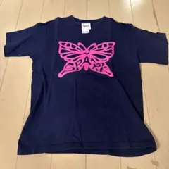 SPARKハワイ　バタフライプリント 半袖Tシャツ ブラックのサムネイル