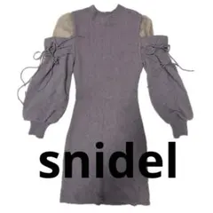 snidel シースルーショルダーミニニットワンピース