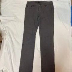 チェック柄 スリムフィットパンツ ブラック/グレー　千鳥格子　ウエスト64