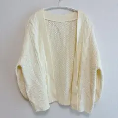 一点限り✨　カーディガン　【Ｌ】　長袖　アイボリー　レディース　羽織り　春