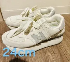 New Balance WL574ZBJP 24cm ホワイト 厚底スニーカー