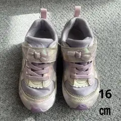 ムーンスターキッズスニーカー　16センチ　ムラサキ