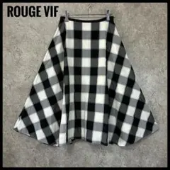 ルージュヴィフ ギンガムチェック フレアスカート モノトーン Rouge vif