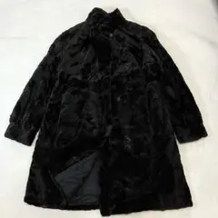 SAGA MINK 黒 毛皮コート ロング丈　サガミンク　リアルファーコート