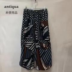 未使用品 antiqua アンティカ 変形ロングスカート PA-00454 人気