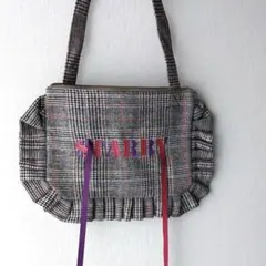 リボンフリルバッグ　チェックバック２WAY ピローバック