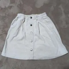 【ユニクロ】アイボリー コーデュロイ スカート ボタン付き
