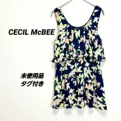 5277U【新品】セシルマクビー 花柄チュニック　ミニワンピース ティアード M