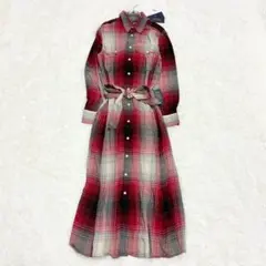 【新品】ポロラルフローレン　シャツワンピース　ロング リボンベルト　チェック