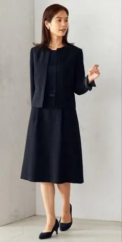 COMME CA ISM ラメツイードノーカラージャケット ワンピース セット