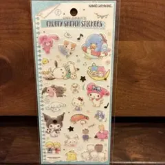 サンリオキャラクターズ　フラッフィースケッチステッカー