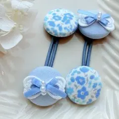 152✾︎ ハンドメイド　ヘアゴム2個セット　22㎜くるみボタン