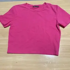ZARA ピンク クロップドTシャツ Mサイズ