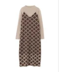 美品　ナチュラルビューティーベーシック　コンビワンピース　キャミワンピース　PS