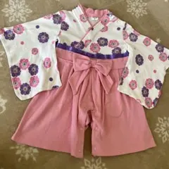 ベビー袴 80㎝ ひな祭り 女の子　ピンク　紫　桜