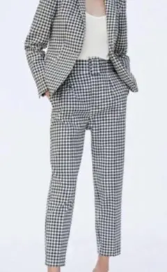 ZARA ギンガムチェック　スラックスパンツ