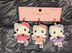 新品未使用USJ ユニバ 限定 ハローキティ　ぬいぐるみチャーム セット