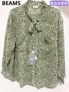 【新品・未使用】BEAMS ♡レオパードボウタイブラウスのサムネイル