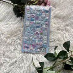 新品　ぷくぷくシール　ぷっくり　パステル　うさぎカラフルキャラクターシールセット