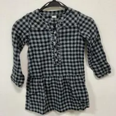 gu チェック　チュニックワンピース