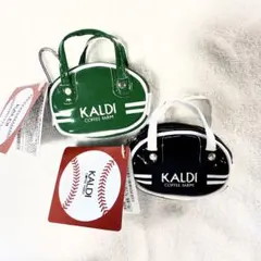 【新品・未開封】KALDI レトロスポーツバッグ　チョコ入り　黒　緑　2個セットのサムネイル