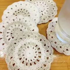 【SALE】レース編み コースター 5枚セット
