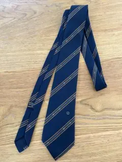 GUCCI ネイビー ストライプ ネクタイ 100%シルク ビンテージ