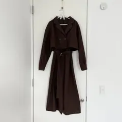 GRLブラウン ショート丈ジャケット ワンピーススカート　セットアップ