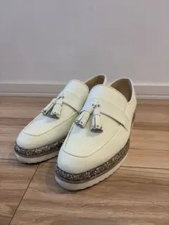 ダイアナ厚底ローファー24cm革靴　ラメ