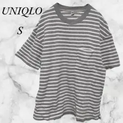 ユニクロ　半袖Tシャツ 　ボーダー　S　グレー