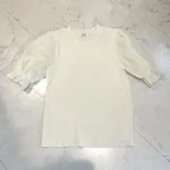 INGNI♡クリーム色ニット♡パフスリーブ♡半袖ニット