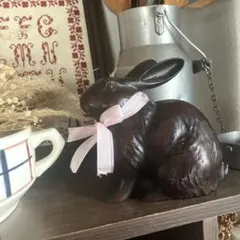 フランスアンティークオブジェ うさぎのオブジェ ウサギの置物 ラスト