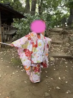 3歳七五三着物9点セット　ピンク花柄90〜100 cm 女の子