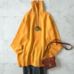 美品＊ギャルリーヴィー ファインウールライトタートルネックニット F 日本製