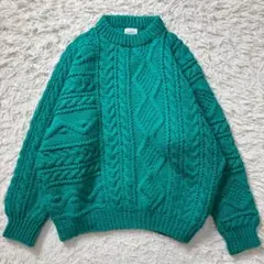 【美品】BLARNEY WOOLLEN MILLS　アランニット　グリーン