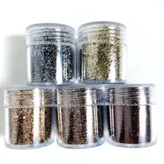 【新品未使用】ネイル ブラウン 5個セット ラメ パウダー グリッター キラキラ