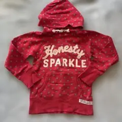 赤い水玉模様のパーカー 130