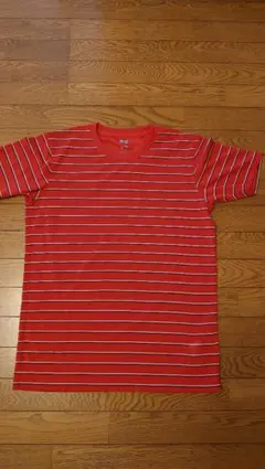 ユニクロ　Tシャツ　L　赤　ボーダー　美品