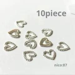 【87】ネイルパーツ　ハート／メタル　(同封値引き50円)